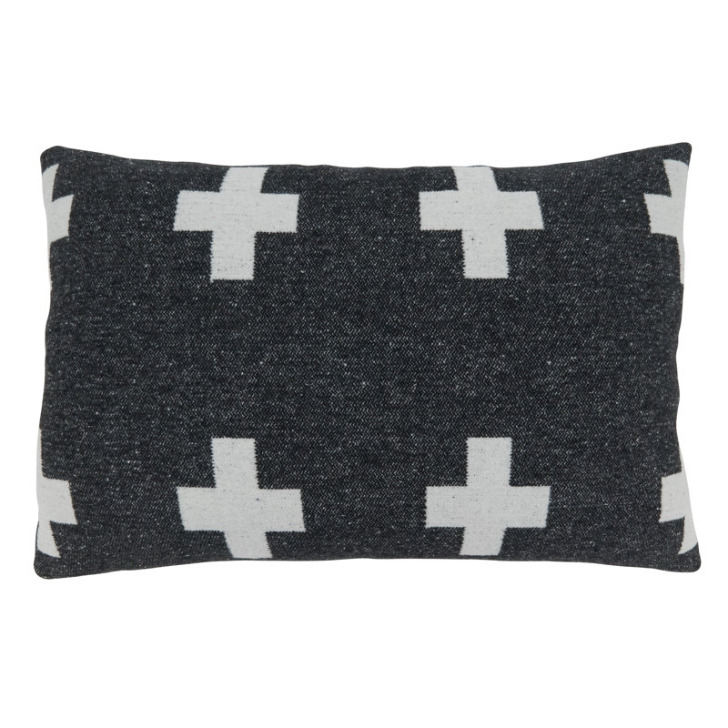 Black and White Geometric Reversible Polyester Pillow Cover