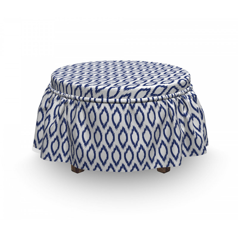 Ensemble de housse pour repose-pieds à coussins carrés 2 pièces ikat eastern