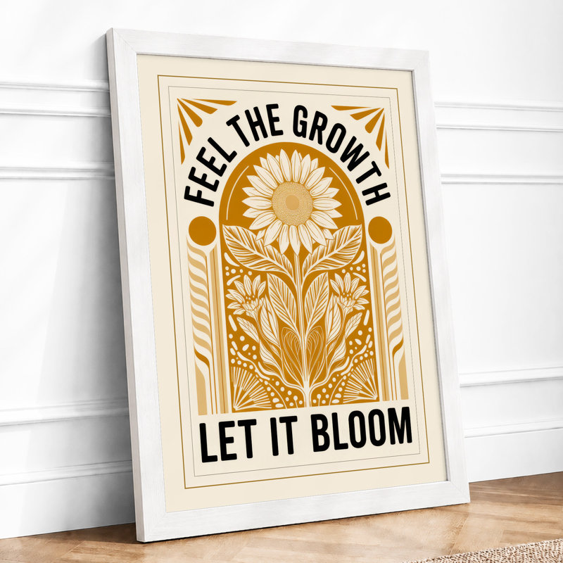 Feel the Growth Botanical - Framed Print, A4 - 29.7 x 21.0 cm, White