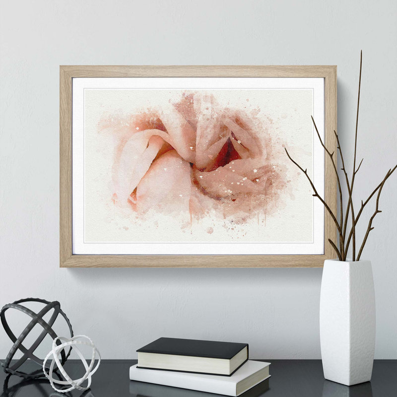 Petals of a Pink Carnation - Picture Frame Graphic Art Print, 62cm H x 87cm W x 2cm D, Oak Framed