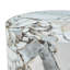 Table basse cylindrique moderne à effet marbre, panneau de fibres à densité moyenne blanc classique, diamètre de 23,6 pouces, base cylindrique compacte pour le salon