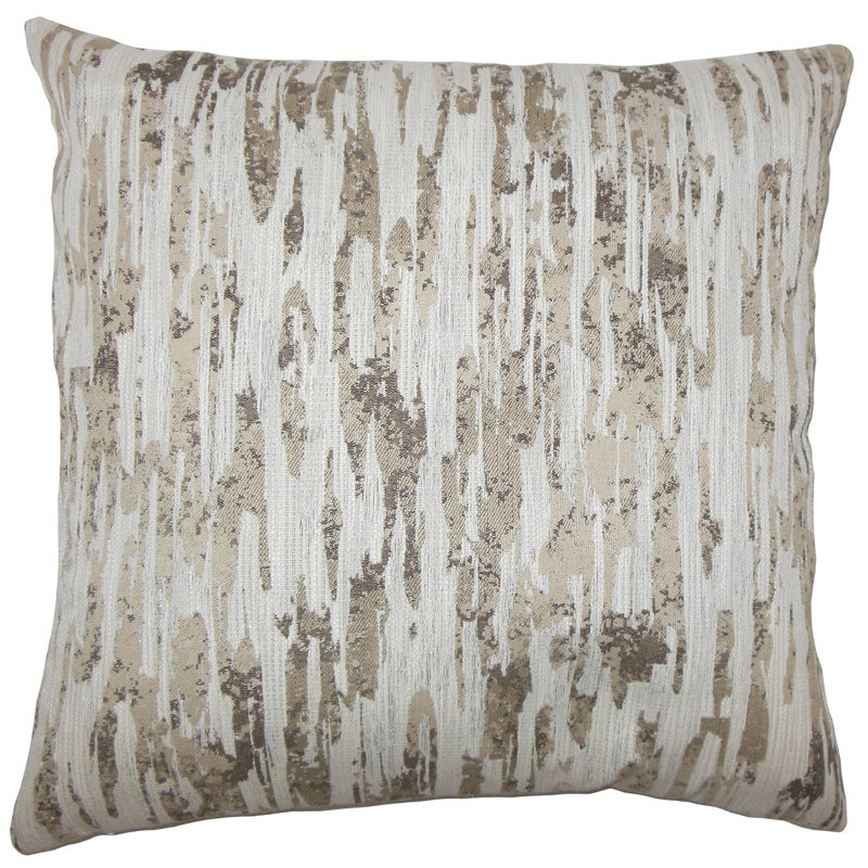 Housse et insert de coussin carré Xanti, Albâtre, H 20 po x l 20 po x P 5 po