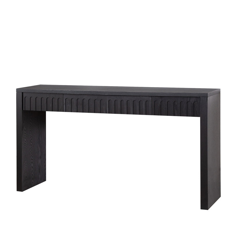 Console à 4 tiroirs, Noir