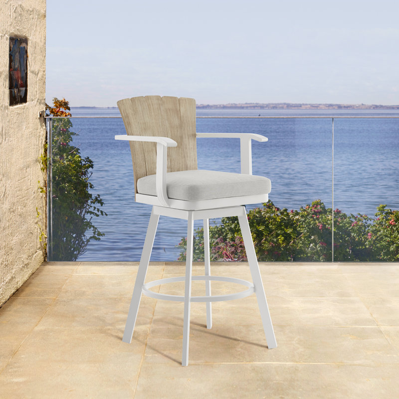 Tabouret de bar ou de bar Javin, Gris / Blanc, Gris, 26"