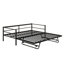 Lit de jour simple avec couchette escamotable, structure de lit de jour en métal avec lumières DEL-411820849