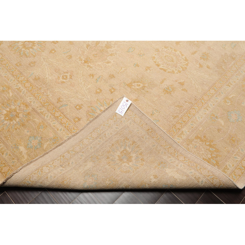 Tapis décoratif en laine de conception unique 8 pi x 9 pi 11 po Fagen noué à la main