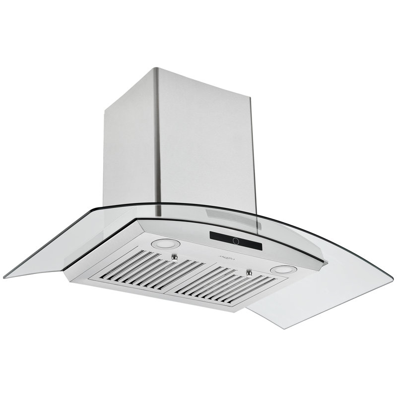 Ancona 36 in. Convertible Stainless Steel Wall Mount Glass Canopy Range Hood