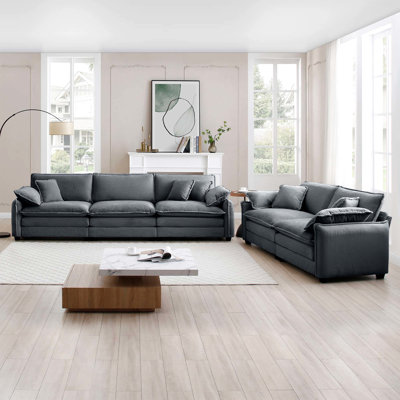 Grey Corduroy : A Blend Of Fashion And Retro For Living Room, Featuring Soft Fabric Cloud - Like Comfort Style Family With Double Layered Cushions Removable Flat
