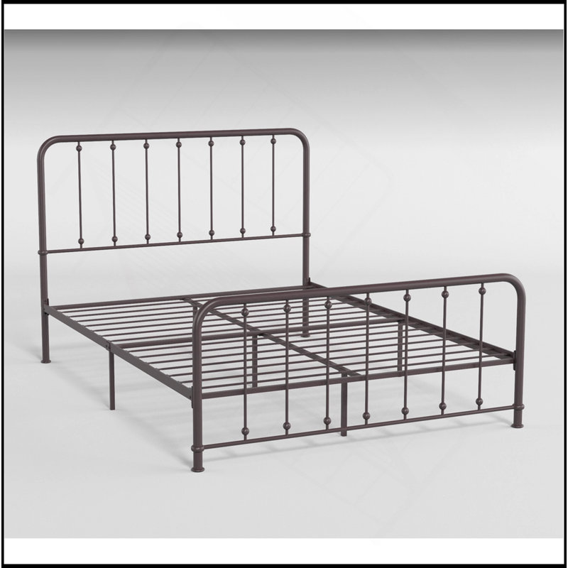 Lit plateforme en métal 1pc, lit dans une boîte, Grand lit, Bronze Antique 