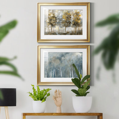 Toile encadrée de qualité supérieure Linen Trees