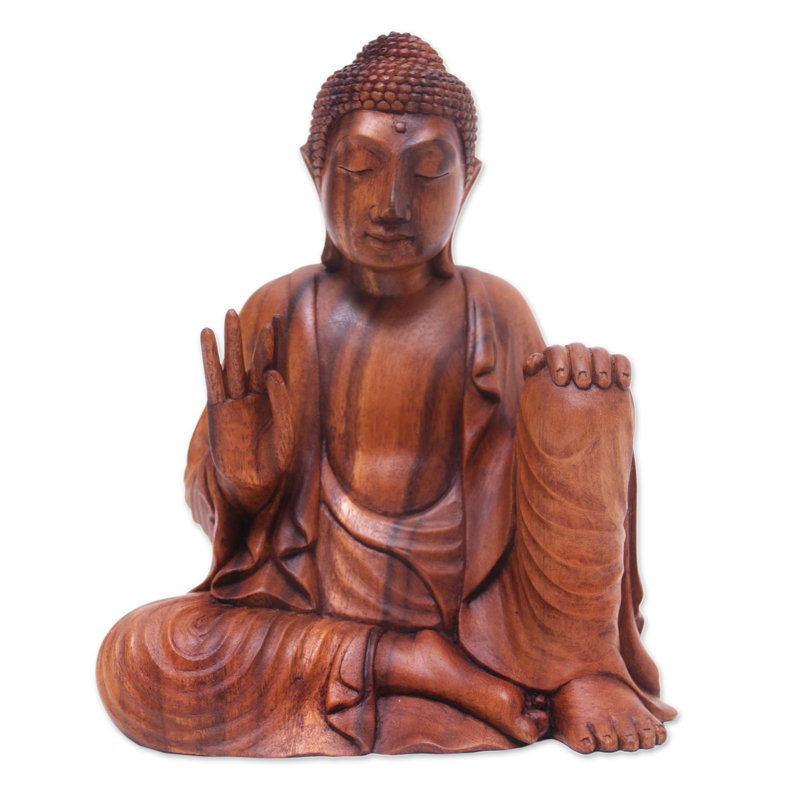 Figurine en bois bouddha leçon Lovetto