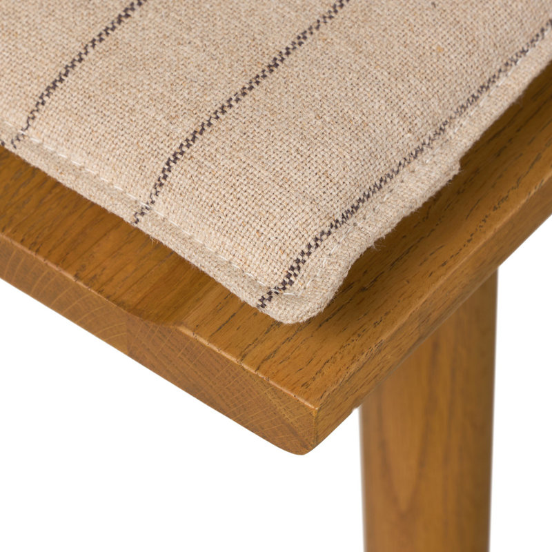 Garth Solid Wood Bar Stool, Counter Stool (25.21" Seat Height), Lavon Flint/Linen Blend, Black Oak