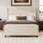 50.7'' High Headboard Corduroy Upholstered Bed Frame With Vertical Stripe Wingback And High Footboard No Box Spring Needed-105504222-105504223