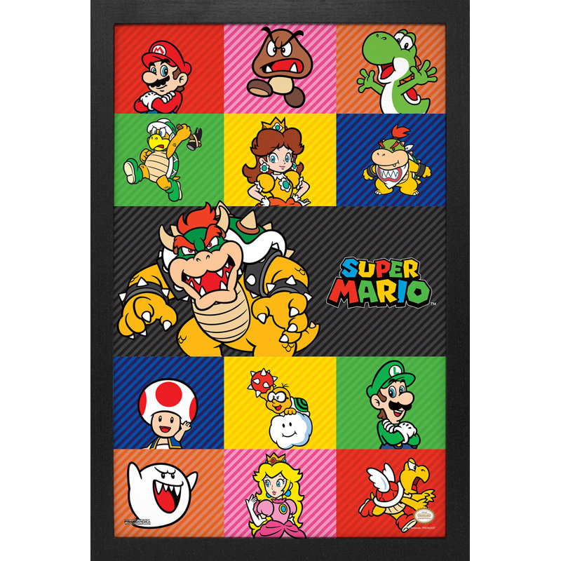 «Super Mario», impression encadrée en gel 2 po Friends & Foes 11 x 17