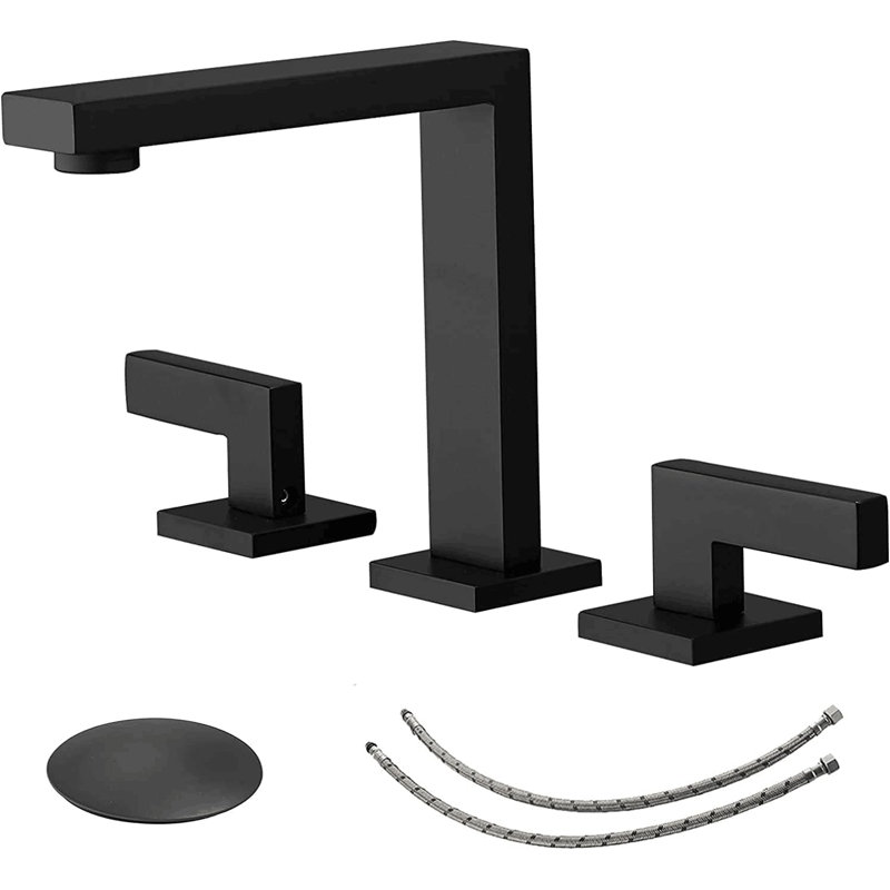 Robinet de salle de bain à large entraxe avec bonde