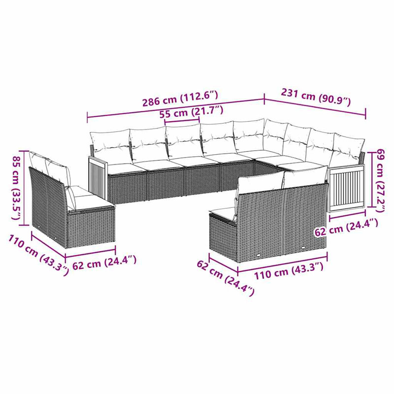 Vidaxl Garden Sofa Set