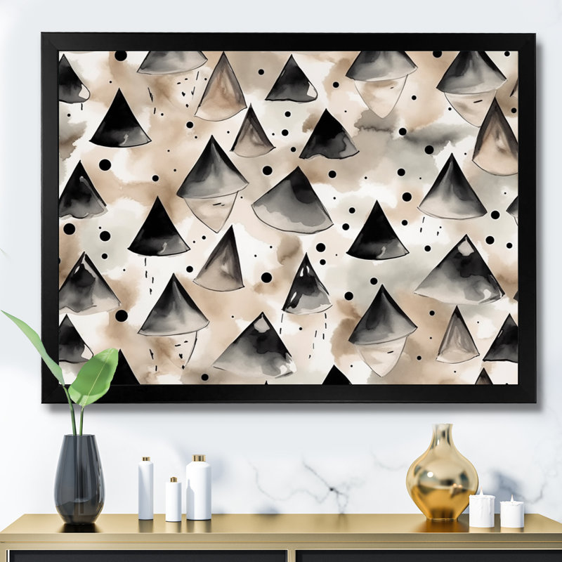 Sharwari Exploration Golden Symmetry Abstract I, reproduction d'art sur toile, H 12 po x l 20 po x P 1 po, Cadre photo noir