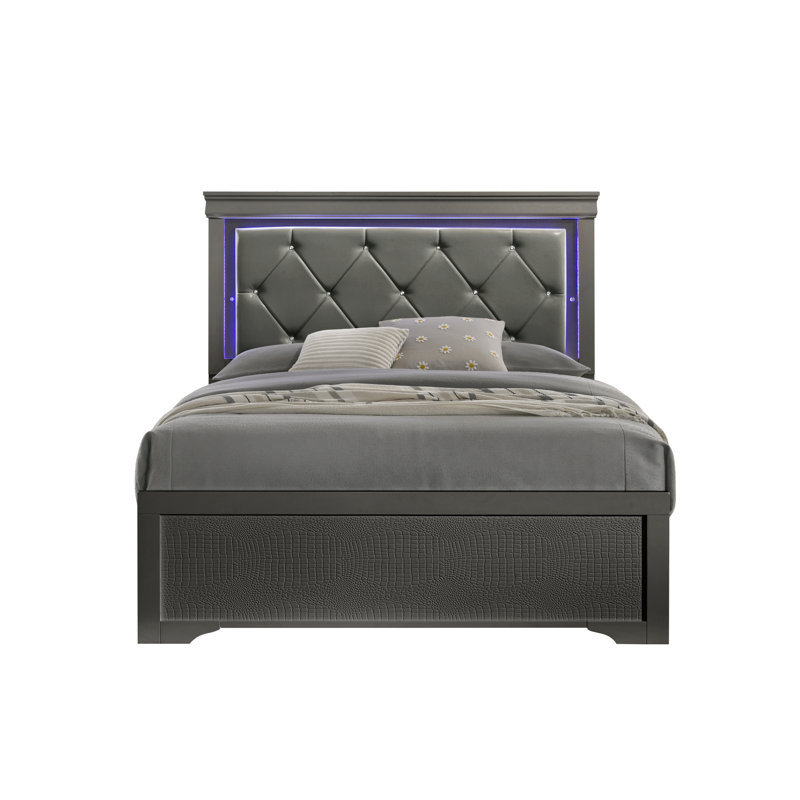 Mylhana Upholstered Standard Bed, Gray, Queen