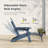 HDPE Foldable Outdoor Adirondack Chair 3-Postion Adjustable with Retractable Ottoman & All-Weather Outdoor Chair for Garden, Lawn & Porch-725912504
