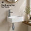 Lavabo de salle de bain mural rectangulaire en porcelaine blanche 14 x 10 pouces, petit lavabo de salle de bain avec robinet et bonde inclus pour la salle d'eau