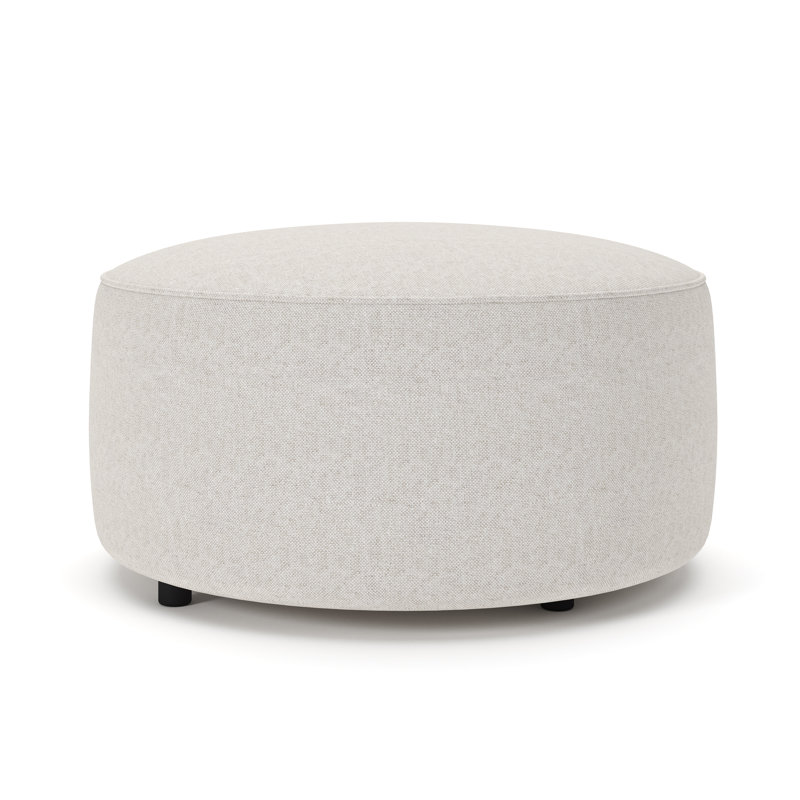 Murano Upholstered Ottoman, Macarena Light Gray Basketweave