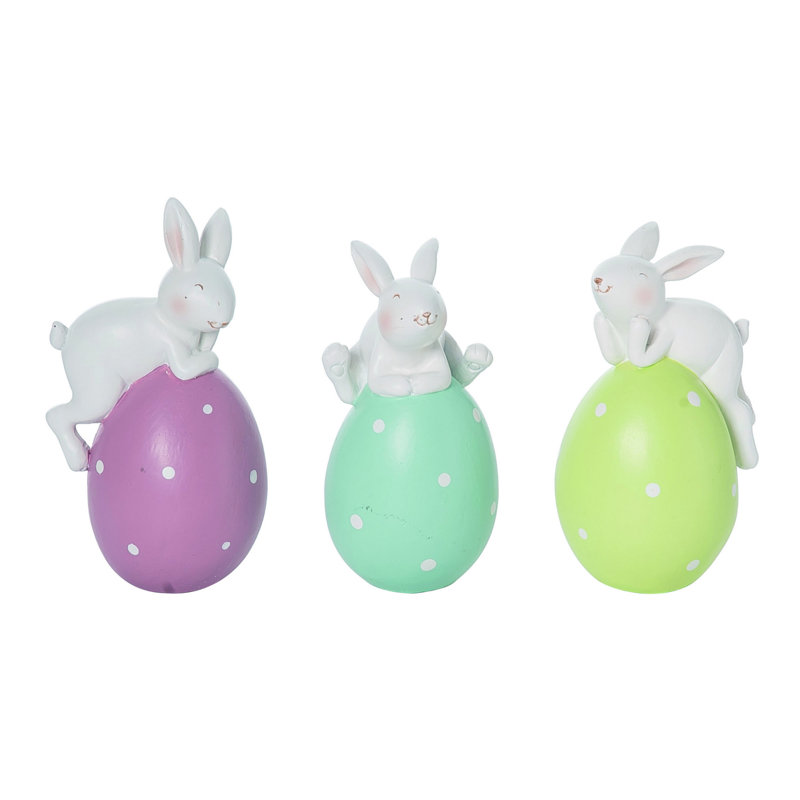 Ensemble de 3 figurines de Pâques en résine