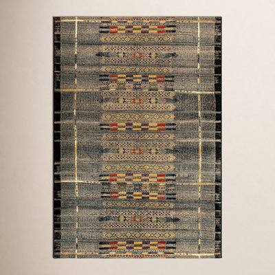 Sesena Black/Gold/Orange/Green/Blue/Ivory/Grey Indoor/Outdoor Rug