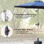 Parasol de jardin de 10 pi - imperméable, résistant à la décoloration - pour terrasse, jardin, piscine, bleu marine, terrasse, manivelle