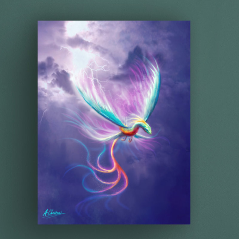 «Dragon Bird» par Anthony Christou - impression sur toile tendue, H 32 po x l 24 po x P 2 po