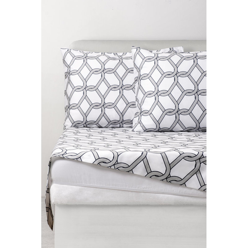 Ensemble de draps pour chambre d'amis 4 pièces 100% coton, Ensemble de draps pour très grand lit avec 2 taie, Gris