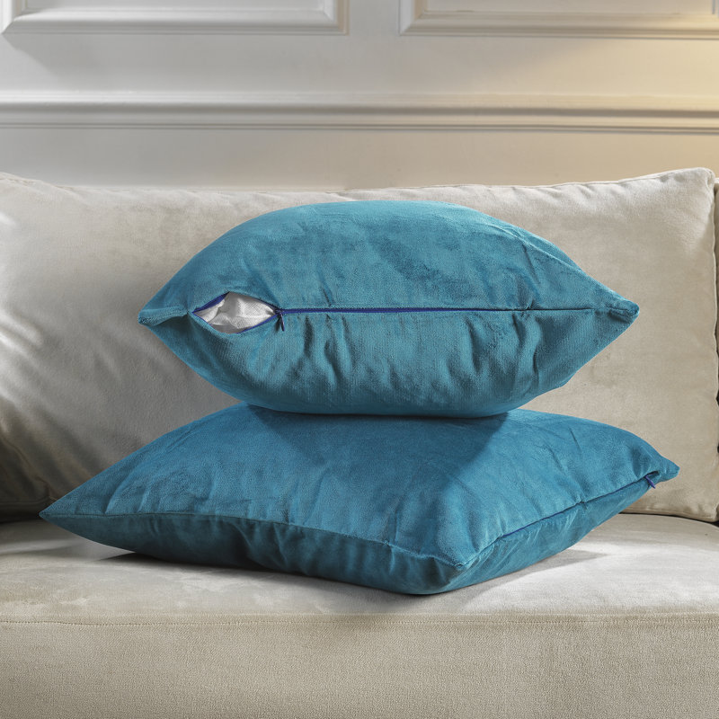 Housses de coussin rectangulaires en velours mat, 41 - bleu turquoise