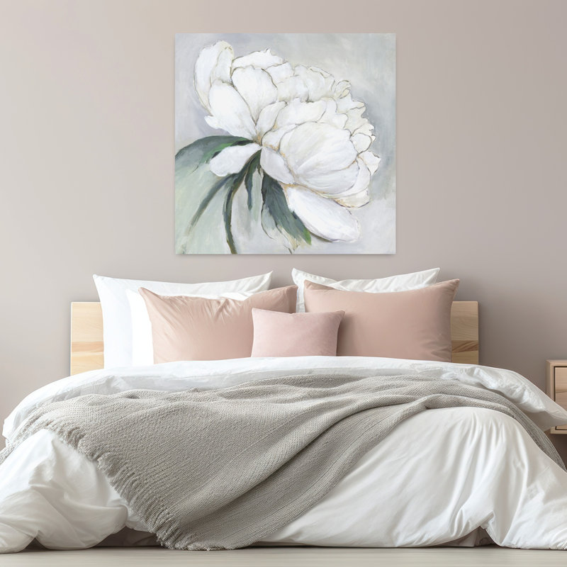 Fleur blanche blanche II, H 32 po x l 32 po