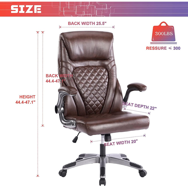 Fauteuil de direction ergonomique Russom, Brun