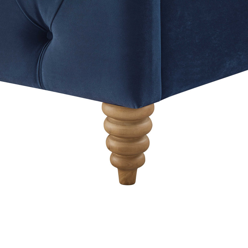 Elegance Tess Velvet Platform Modern Bed King Size, Twin, Navy