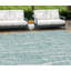 Tapis d'extérieur lavable abstrait bleu sarcelle et ivoire 8 pi x 10 pi