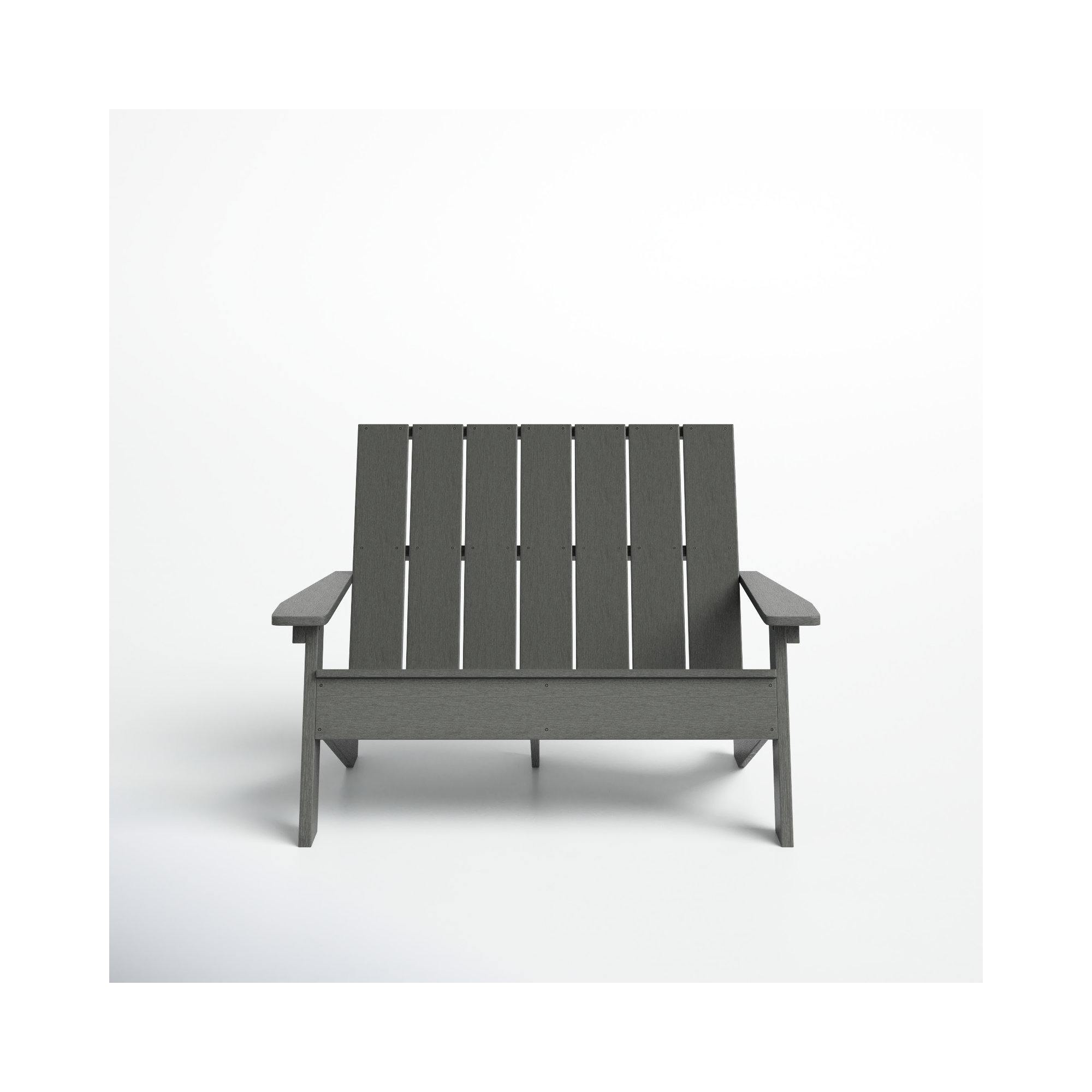 Byrnes Recycled Plastic Double Adirondack Loveseat, Coastal Teak