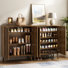 48 Pair Modern Shoe Cabinet for Living Room, Fluted Shoe Storage Cabinet with Anti-tipping Device