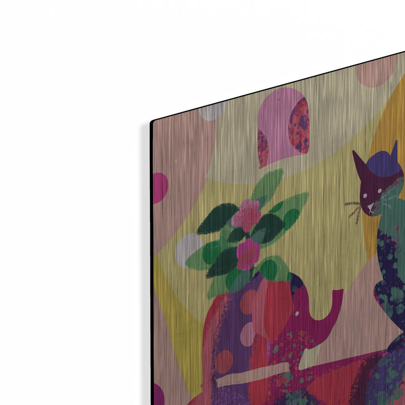 «Still Life With Cat And Elephant» par Holly McGee sur métal, H 24 po x l 16 po