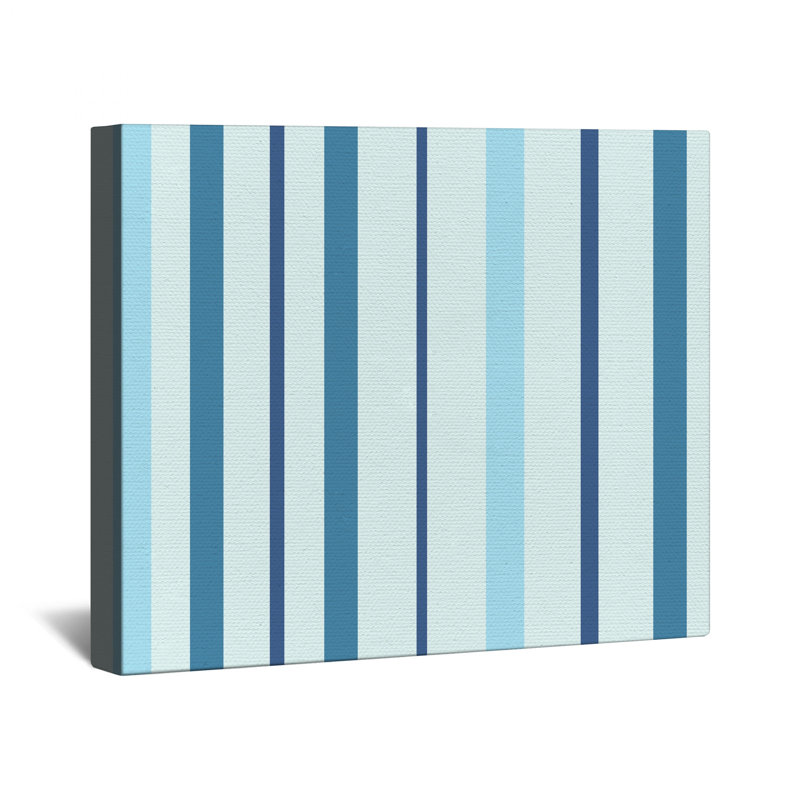 Toile tendue à rayures verticales bleues en plusieurs tailles, 24 po x 36 po