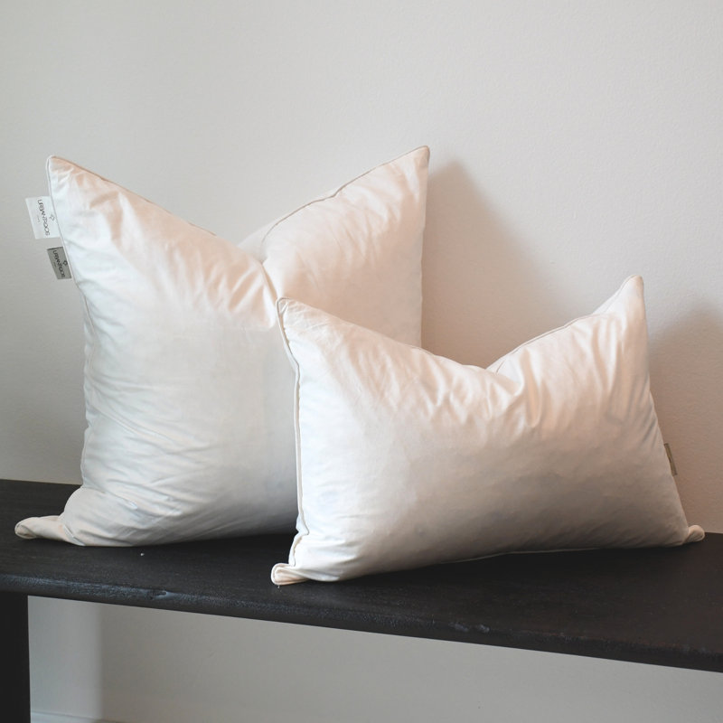 Goose Down and Feather Pillow Insert,    20"H x 12"W  , Rectangular