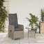 Chaise de jardin inclinable PE rotin, acier thermolaqué moyen-371046881-371046883