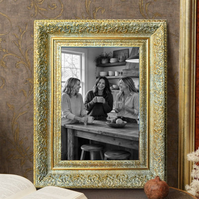 Cadre photo orné 3 pièces 8 "x 10" or antique pour mémoire