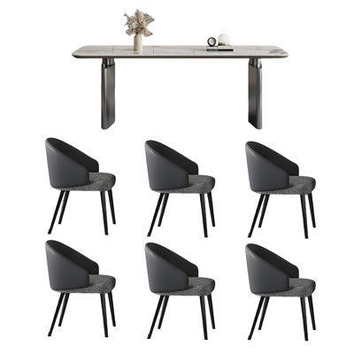 Ensemble de table de salle à manger et chaises en composite
