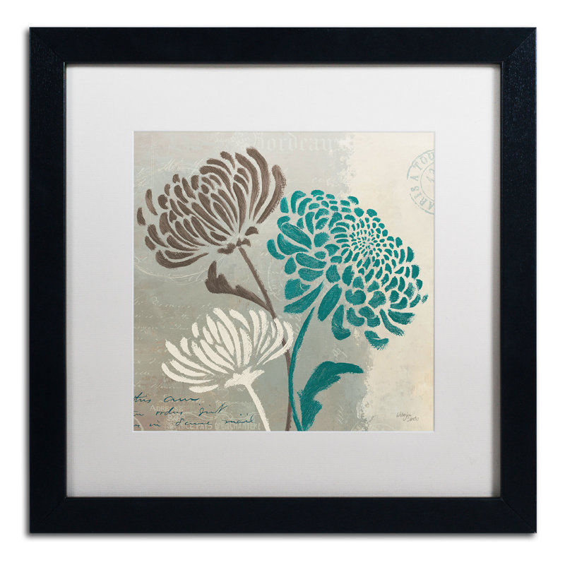 « chrysanthèmes "ii », impression encadrée, Blanc, H 16 po x l 16 po