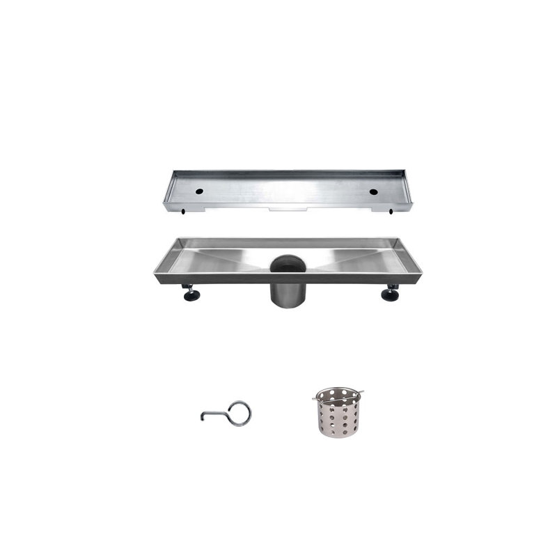Colorado River 2 In 1 Ceramic Embedding 12 Inch Stainless Steel Shower Floor Shower Drain