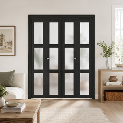 Porte double pliante 48 po x 80 po en bois manufacturé massif l 48 po x H 77 po avec trousse de quincaillerie d'installation