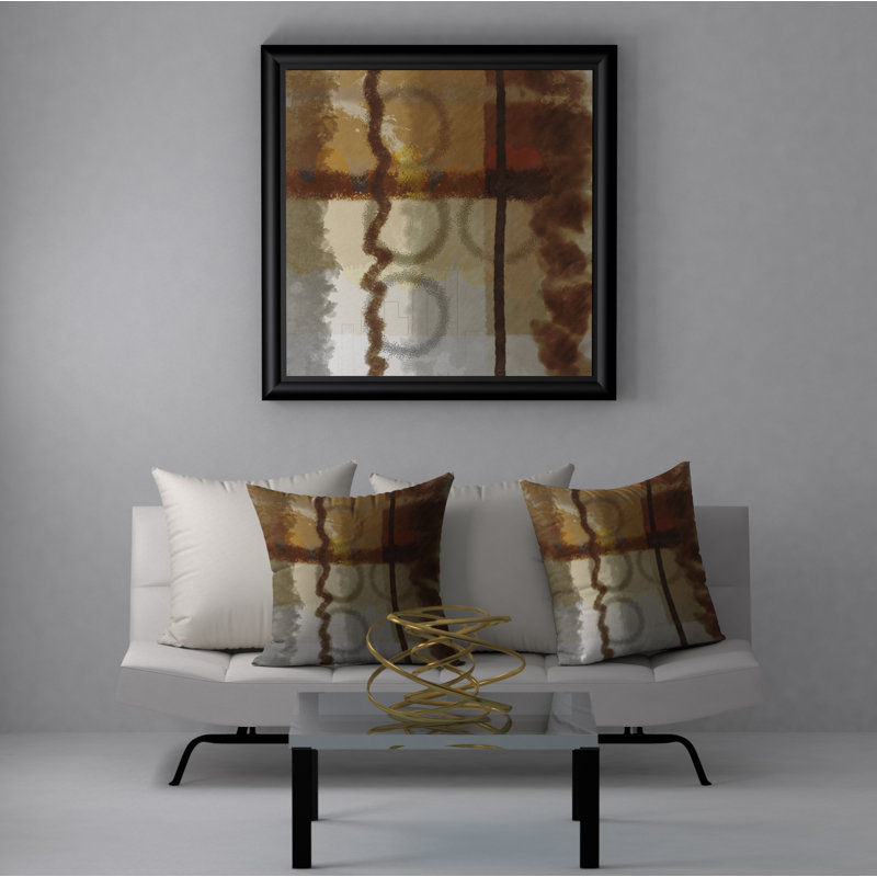 Abstract Throw Pillow, 18" H x 18" W