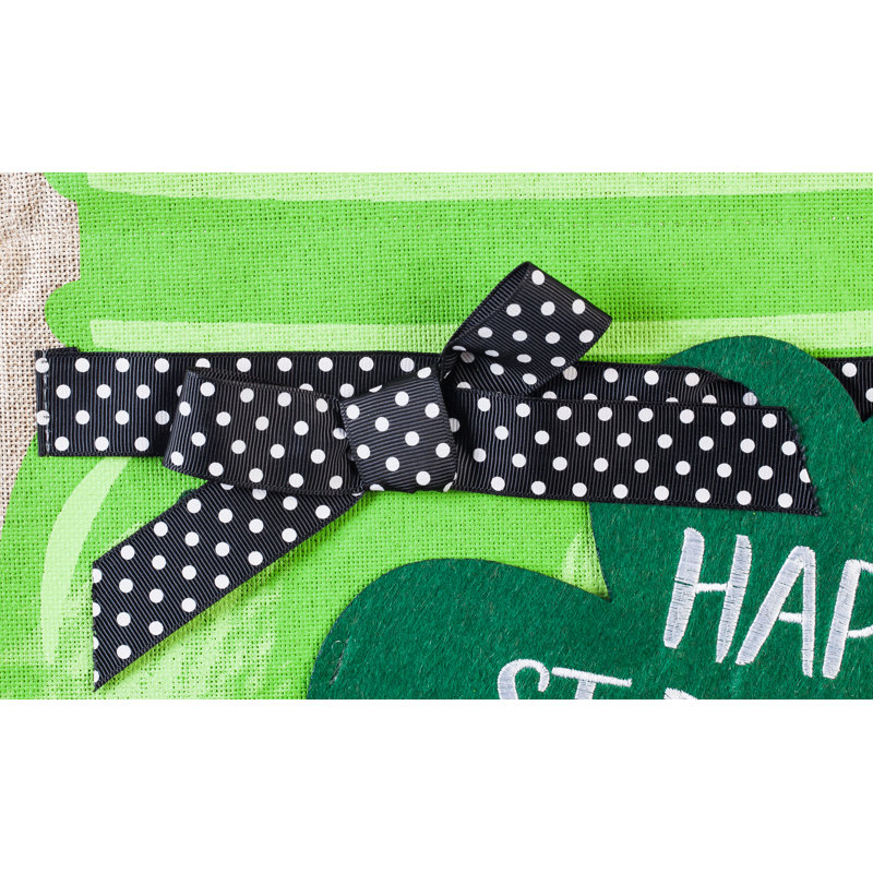 Drapeau de jardin en polyester Shamrock