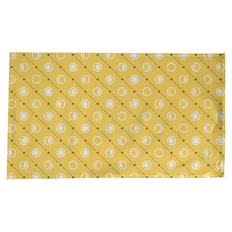Classic Moon Phases Tablecloth, Yellow/Black