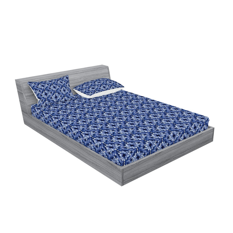 Drap-housse et taie décorative Ambesonne, Ensemble de draps pour grand lit avec 2 taies d'or